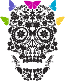 Day of the Dead colorful skull