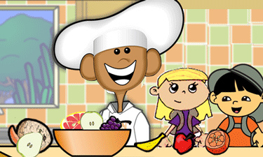 Chef and kids cooking