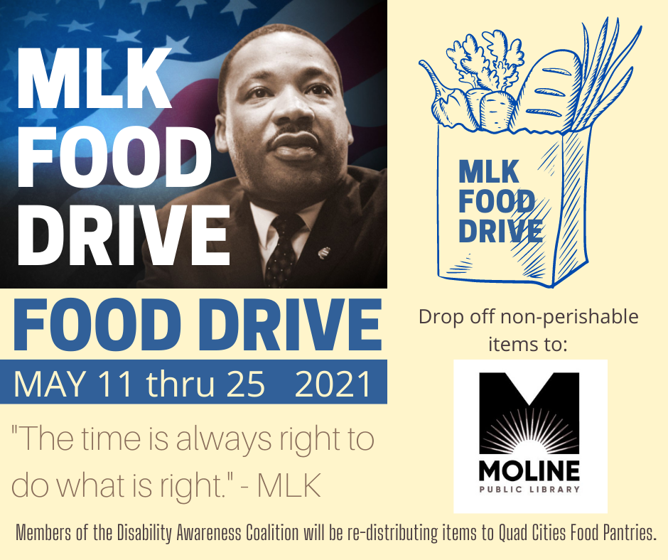 ARC Food Drive sign with photo of Martin Luther King, Jr.