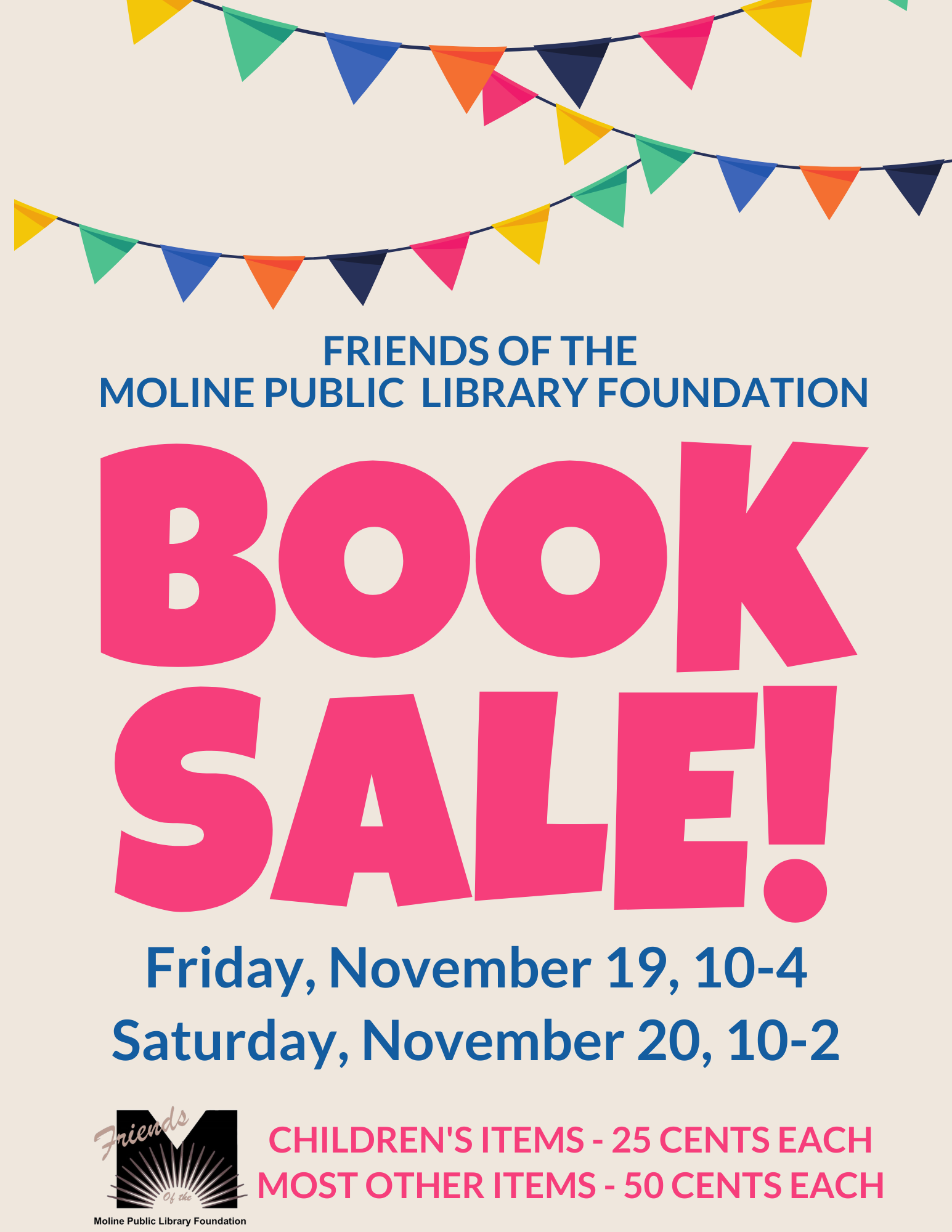 Friends Book Sale, November 19 and 20