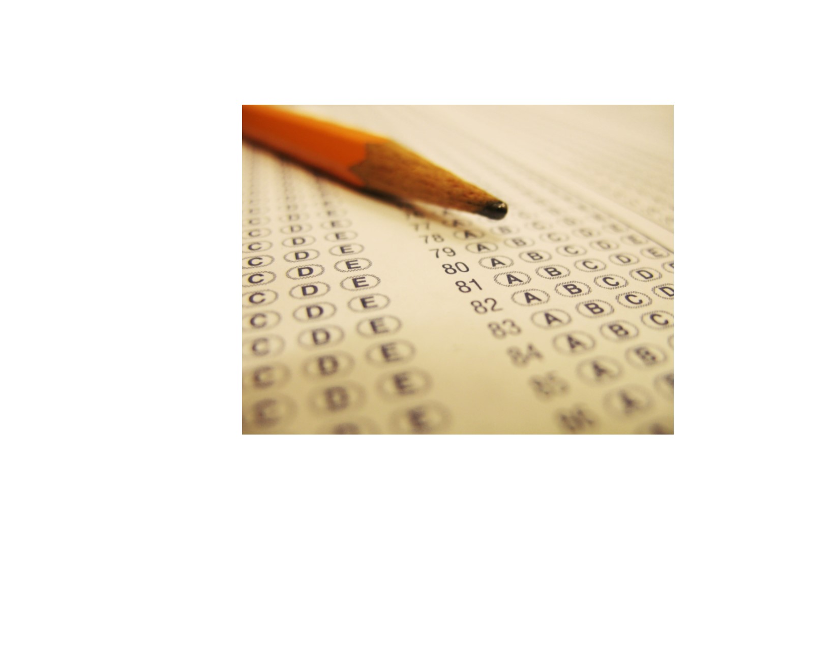 Standardized test sheet