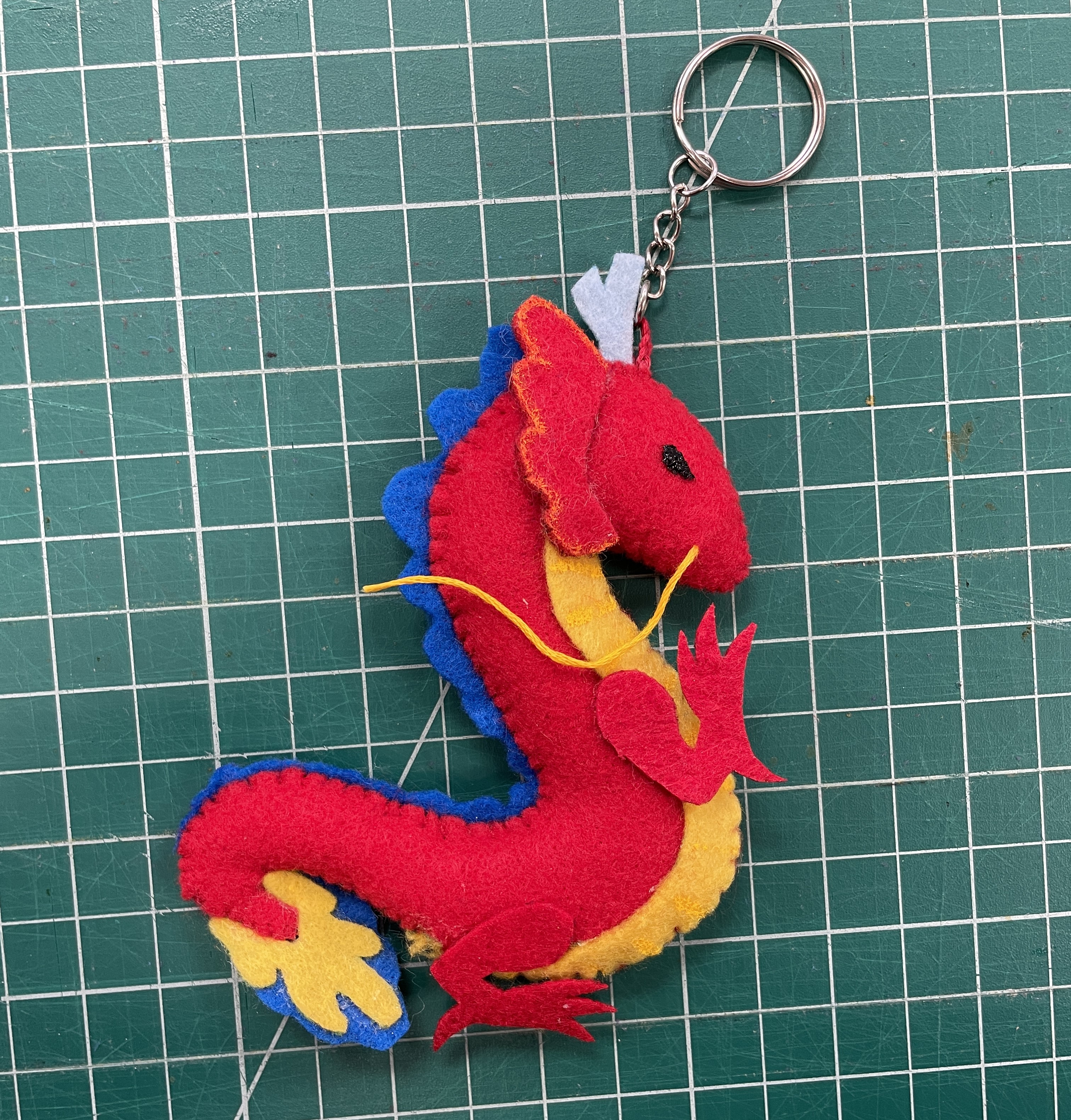 Red Asian Dragon Keychain