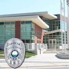 Moline Police Department building and badge