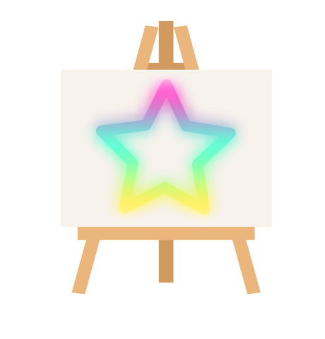 Canvas with glowing star