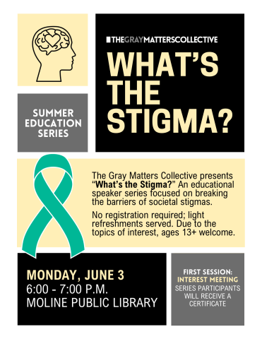 graphic with brain, teal ribbon, and text describing event