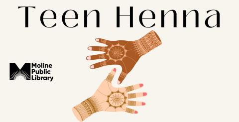 hands with henna designs and text with the name of the program