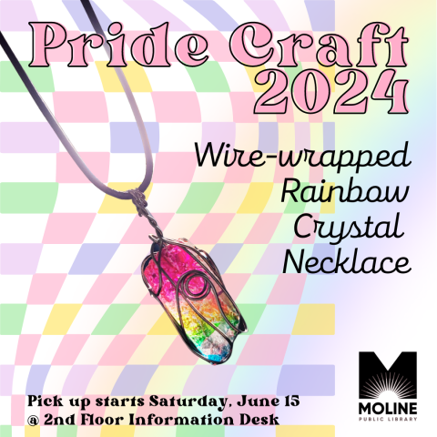 pride craft / rainbow crystal necklace / 2024