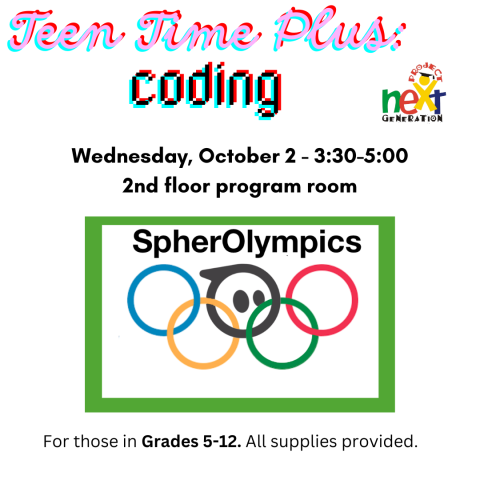 Sphero Olympics Wednesday, October 2 at 3:30