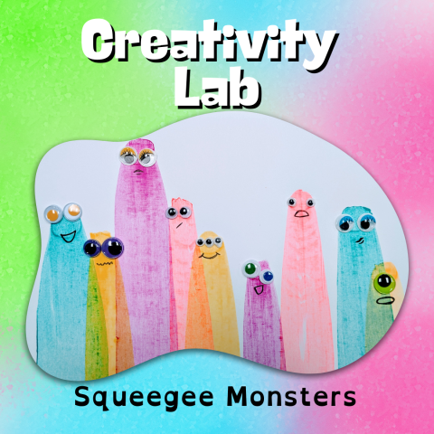 Various brightly colored monsters with googly eyes.