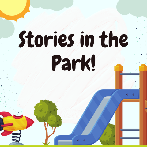 Stories in the Park over playground equipment