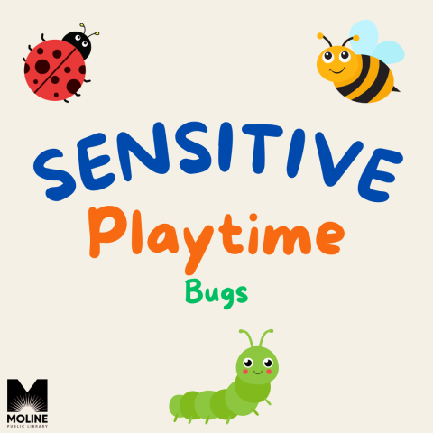 Sensitive Playtime surrounded by a ladybug, a bee, and a caterpillar
