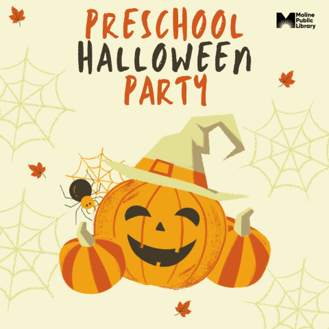 Preschool Halloween Party over a friendly jack o'lantern