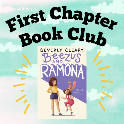 An older sister is annoyed by her younger sister. Over top are the words Beezus and Ramona.