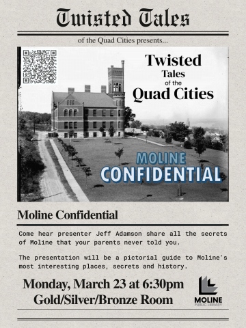 Twisted Tales Presents Moline Confidential - Monday, March 23 at 6:30pm