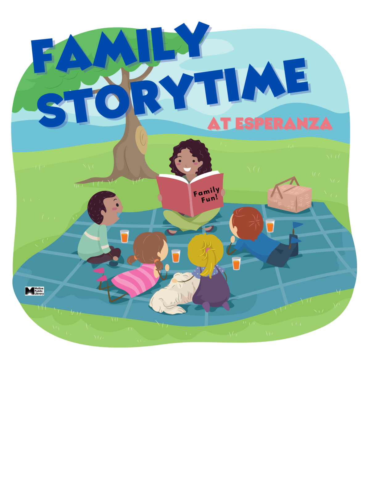 family storytime in park