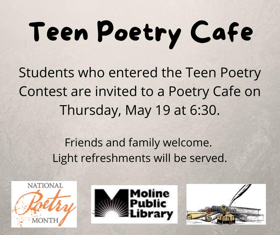 Teen Poetry Cafe on May 19