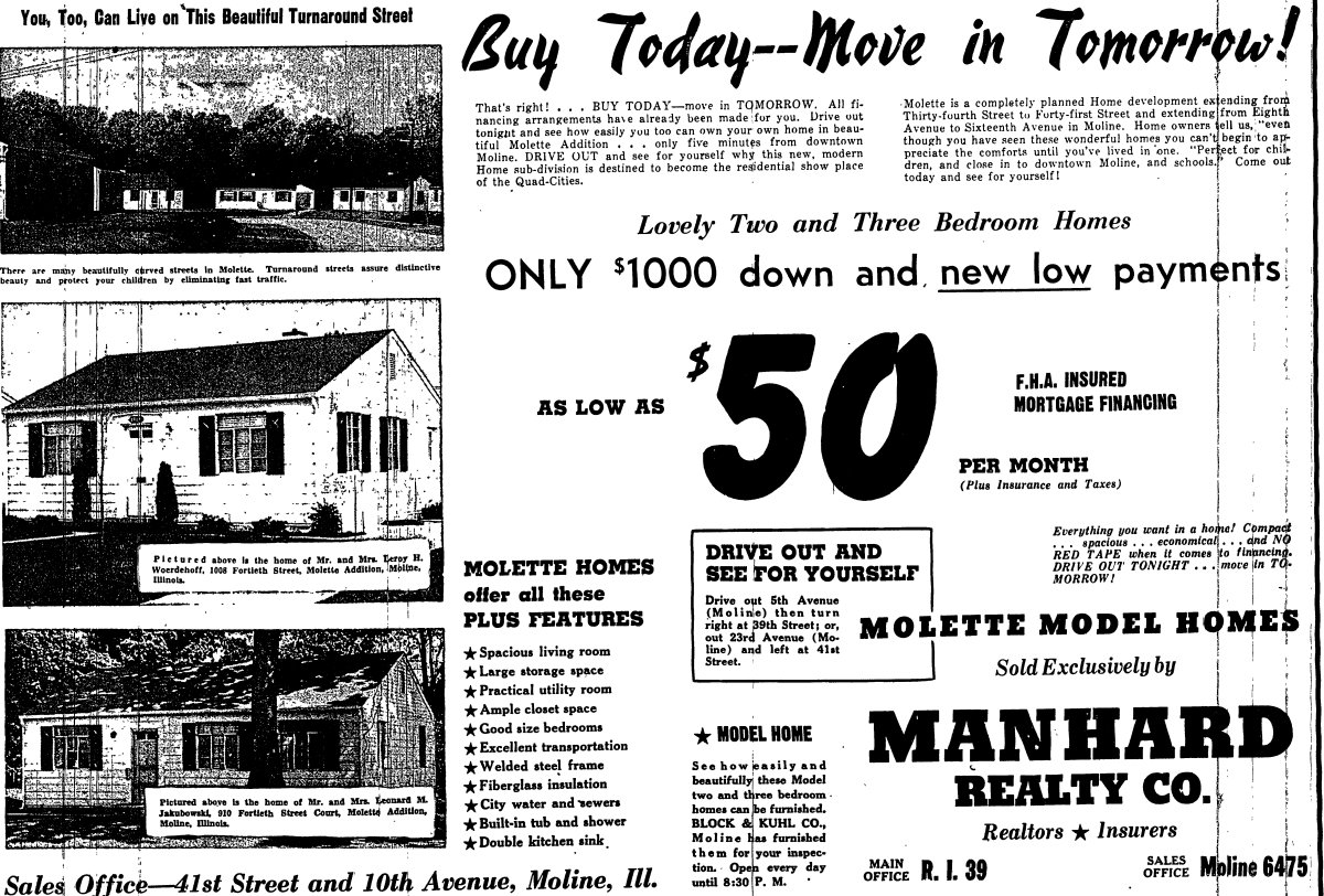 1948 Molette homes ad