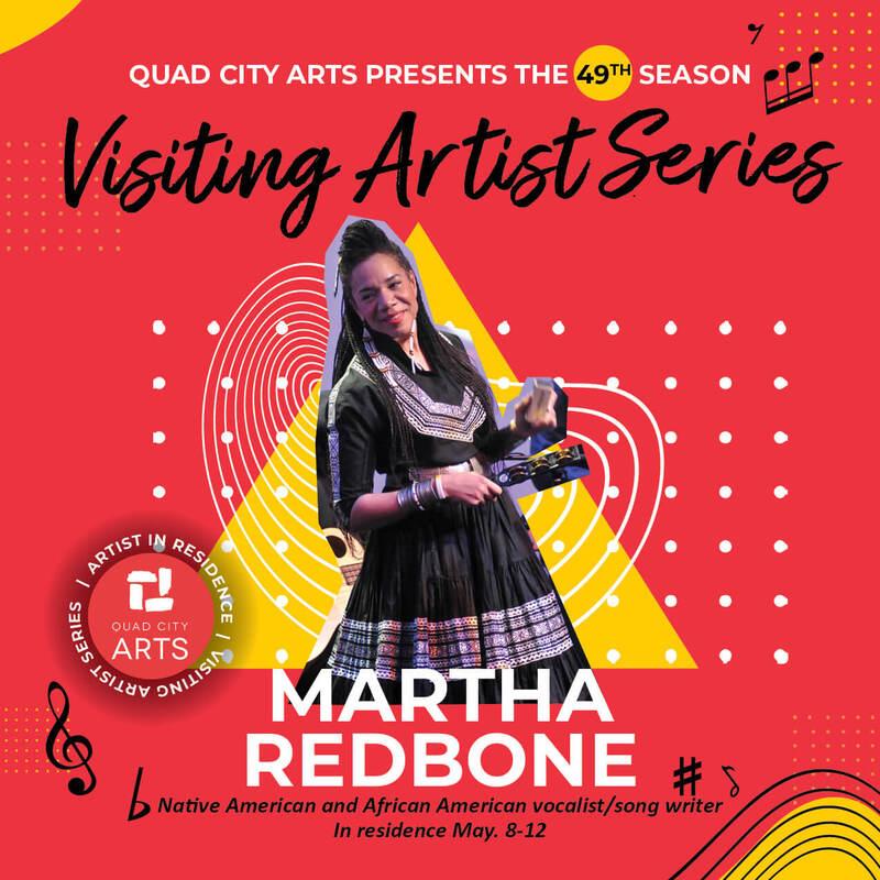 Photo of Martha Redbone on a red background