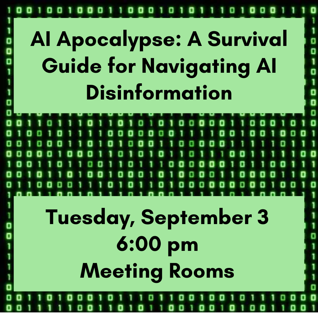 AI Apocalypse Talk and Discussion on September 3, 2024 at 6:00 pm