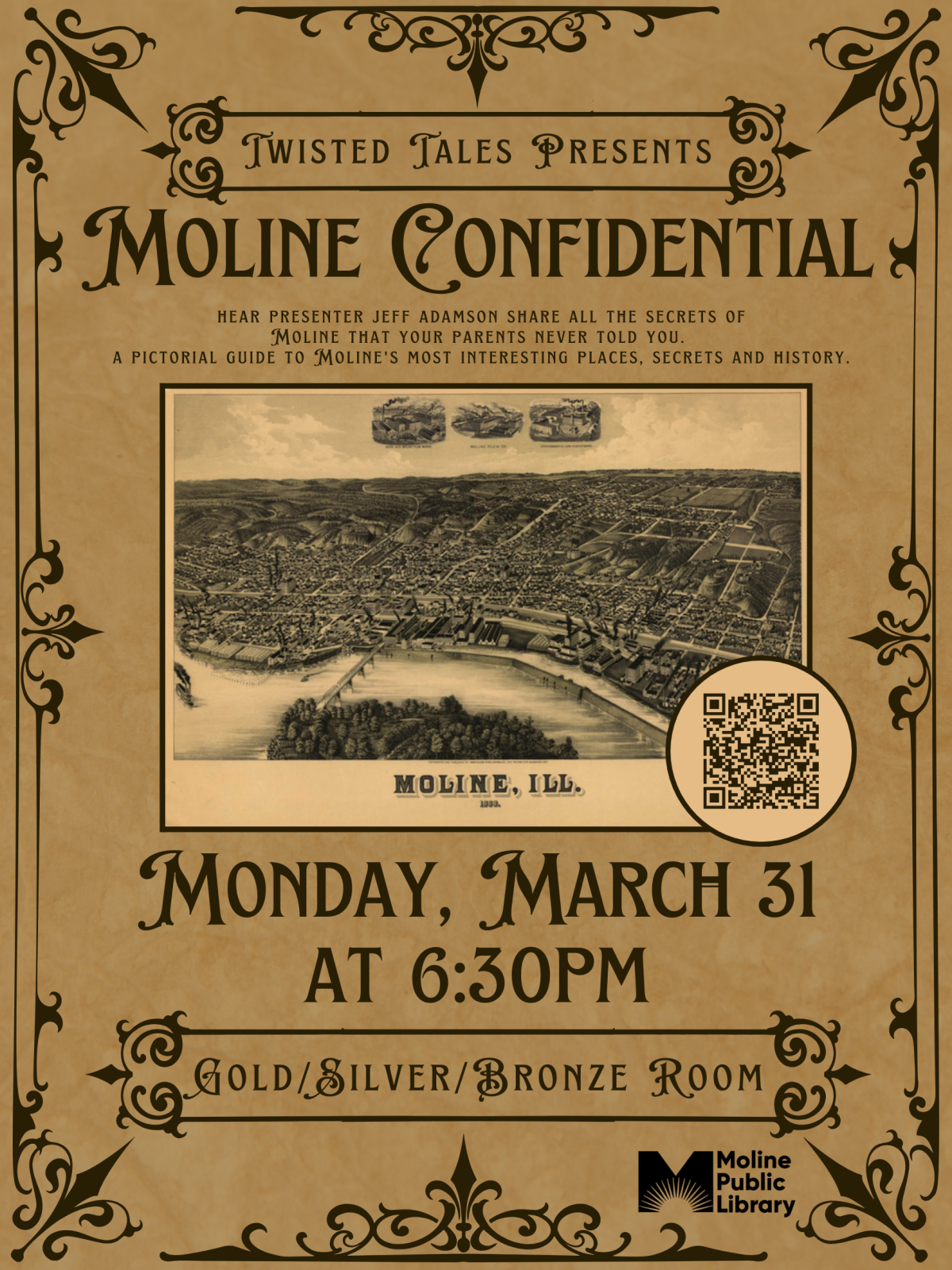 Twisted Tales Presents Moline Confidential - Monday, March 31 at 6:30pm
