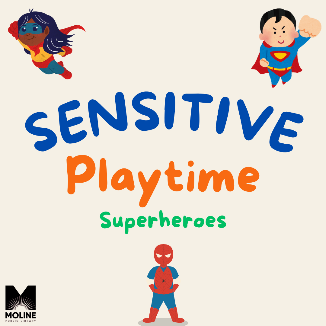 Sensitive Playtime - Superheroes surrounded by 3 kids that are dressed like superheroes