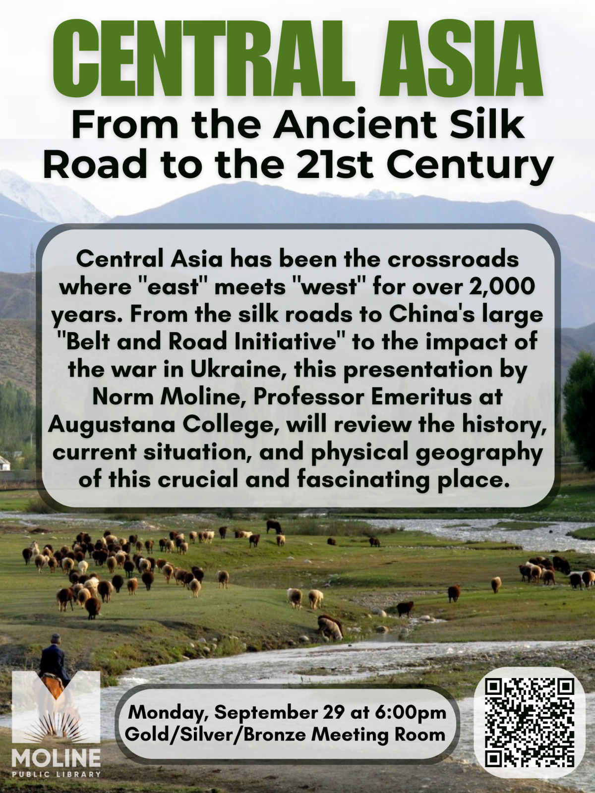 Central Asia: From the Ancient Silk Road to the 21st Century - Monday, September 29 at 6PM