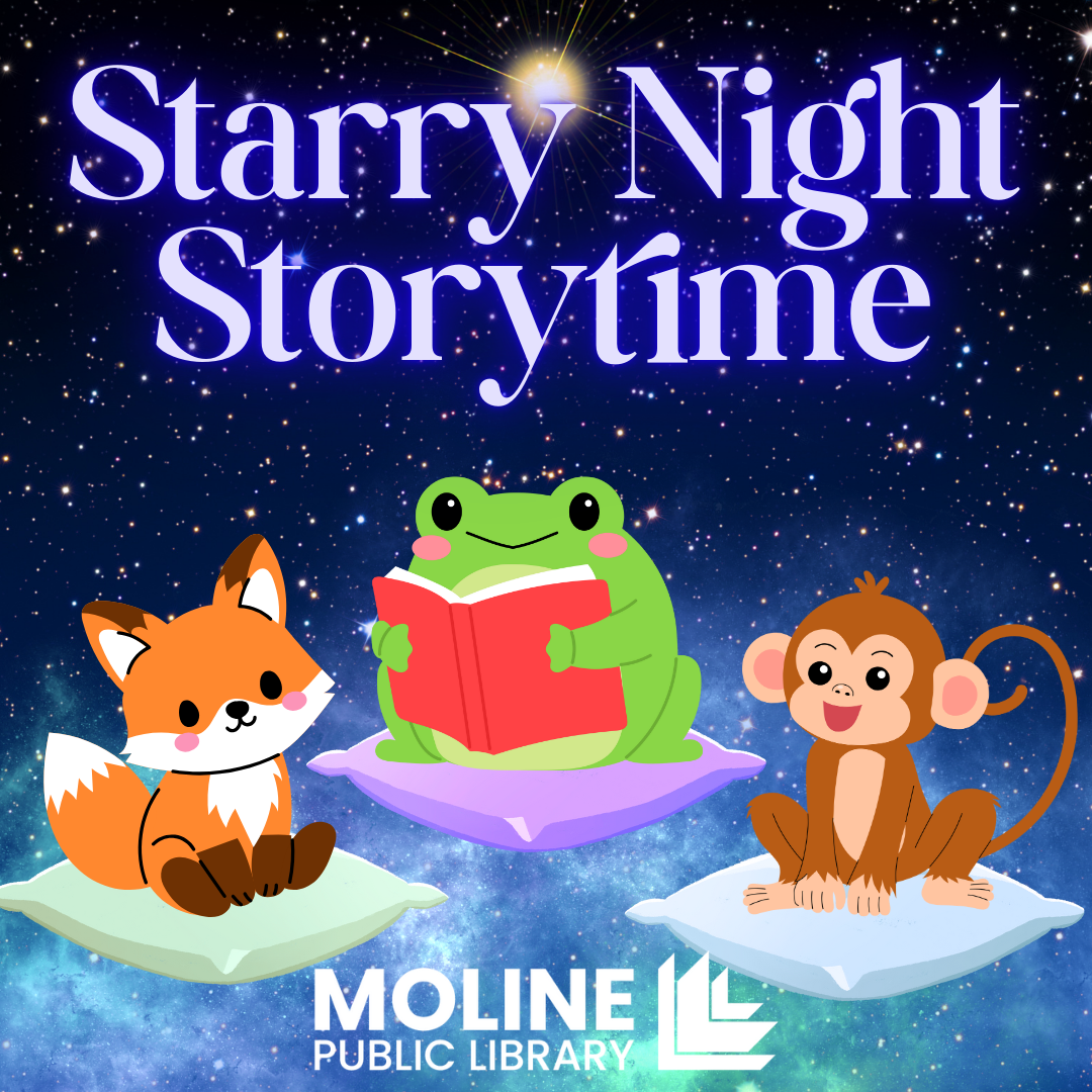 A frog reads from a book to a fox and a monkey