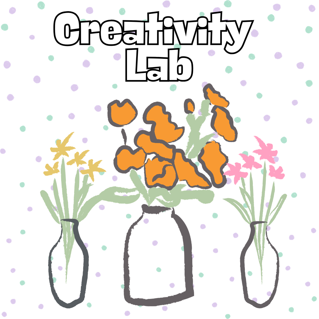 Three hand drawn flower vases.