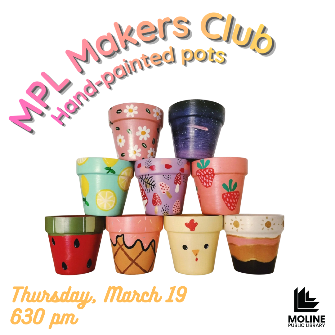 image of stack of hand-painted terra cotta pots